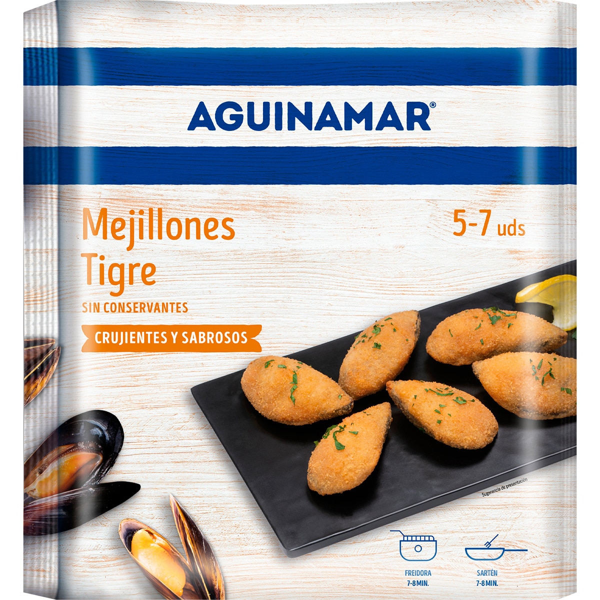 mejillones tigres crujientes y sabrosos 5-7 piezas