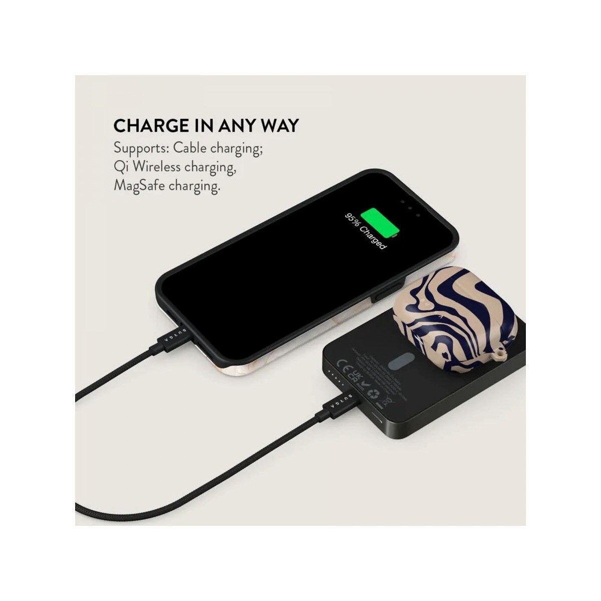 Powerbank Burga MagSafe 5000 mAh - Vigilant / Cinzento 4