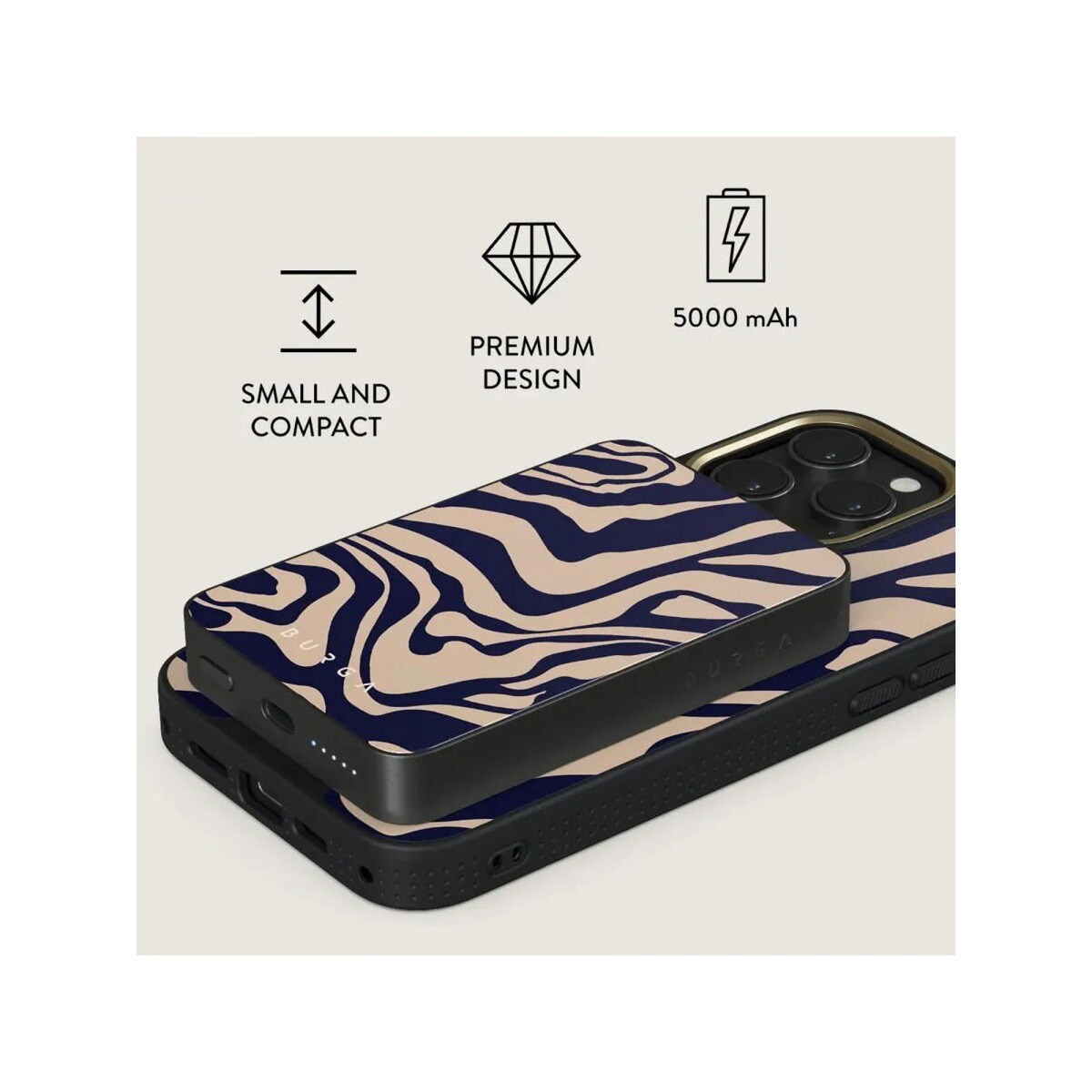 Powerbank Burga MagSafe 5000 mAh - Vigilant / Cinzento 2