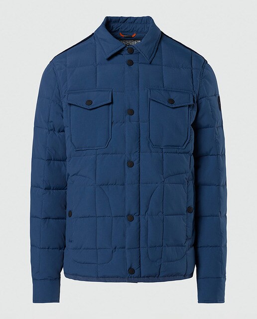 Chaqueta acolchada con cuello camisero de hombre