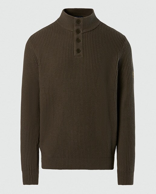 Jersey de cuello con botón de hombre