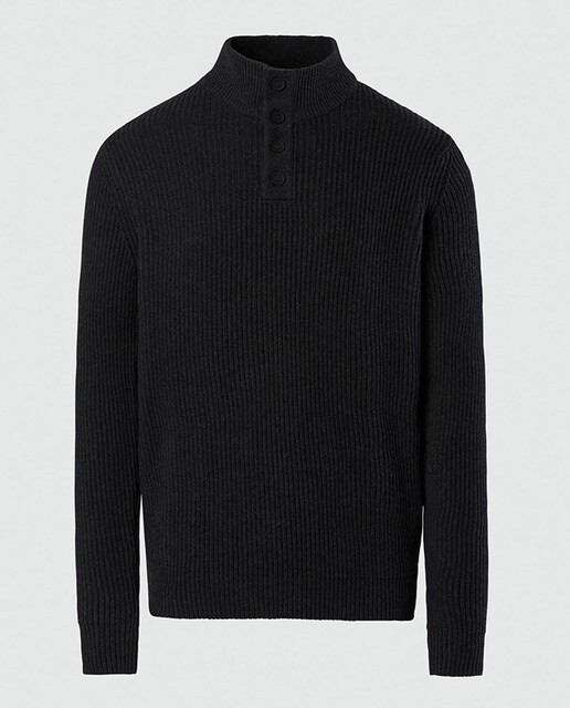 Jersey de cuello con botón de hombre