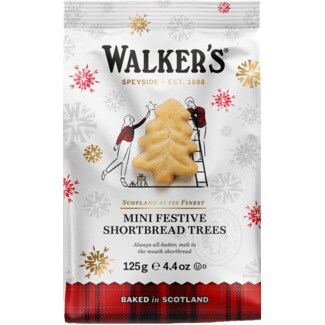 Walkers Bolachas Mini de Manteiga Árvore de Natal Shortbread embalagem 125 g