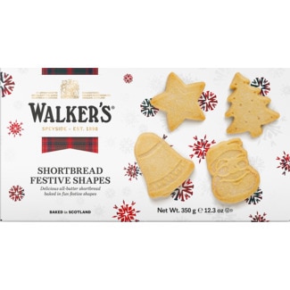 Walkers Bolachas de Manteiga Formas de Natal Shortbread caixa 350 g