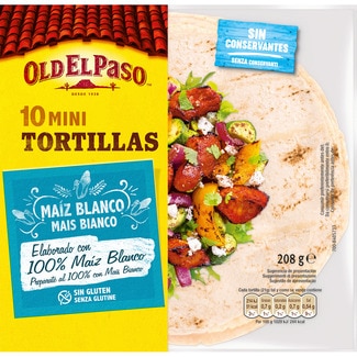 OLD EL PASO white corn tortillas 10 mini tortillas, gluten-free container 208 g