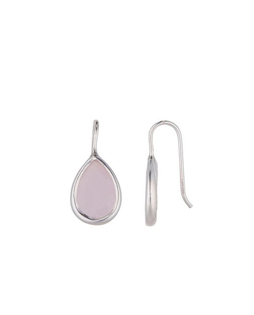 Pendientes en plata Cuarzo Rosa Silver