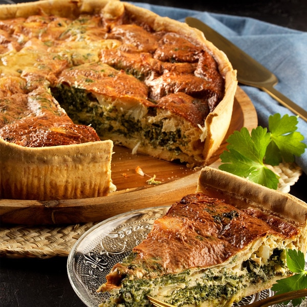 Quiche de Espinafres e Requeijão Peso Aproximado por Dose 200 g
