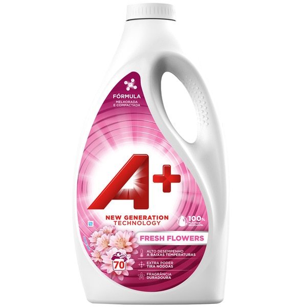 Detergente Máquina Roupa Líquido Fresh Flowers embalagem 70 doses