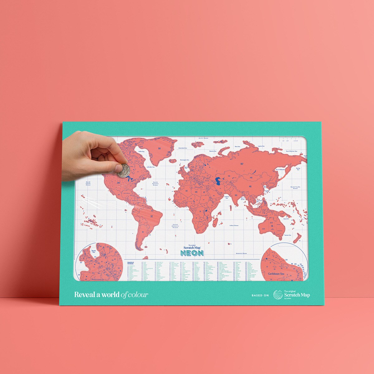 Mapa do Mundo Raspável Suck UK Coral 3
