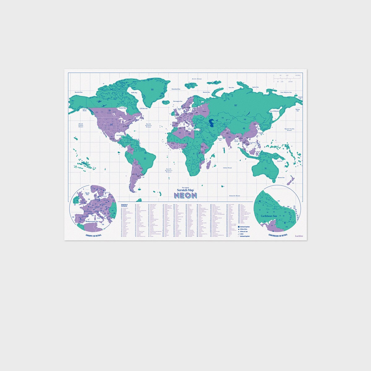 Mapa do Mundo Raspável Suck UK verde 2