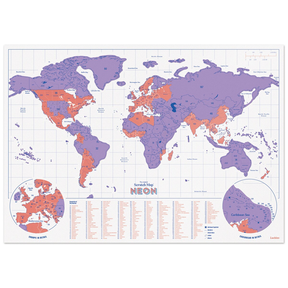 Mapa do Mundo de Suck UK Violeta 2