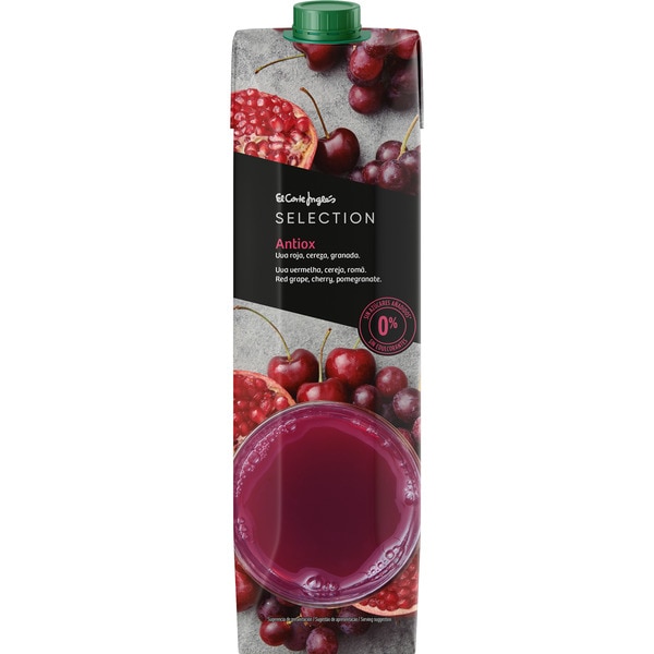 Antiox juice drink red grape, cherry, pomegranate f. concentrate no added sugar carton 1 l