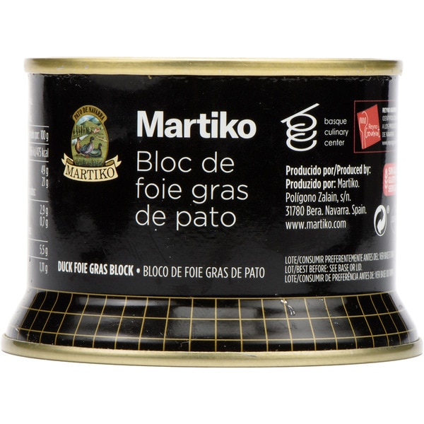 Gluten-free block of duck foie gras tin 130 g