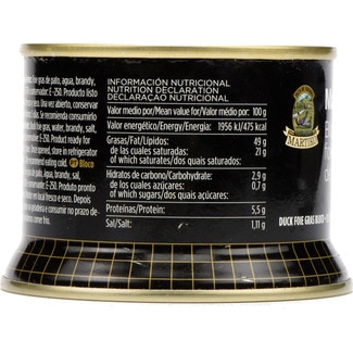 Bloc de foie gras de pato sin gluten lata 130 g - Martiko