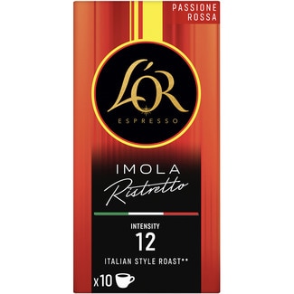 L'OR ESPRESSO Ristretto Imola Passione Rossa italienischer Stil mit Intensität 12 Karton 10 Kapseln kompatibel mit Nespresso-Maschinen