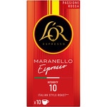 café ristretto Maranello Passione Rossa tostado estilo italiano con intensidad 10 estuche 10 cápsulas compatibles con máquinas Nespresso