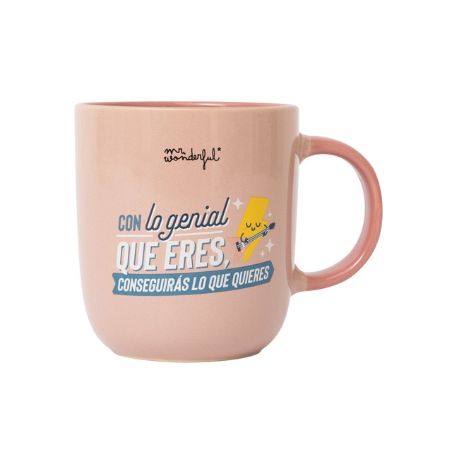 Taza Mr Wonderful: Con lo genial que eres, conseguirás lo que quieres.