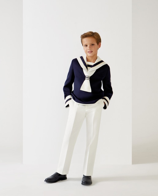 Traje de comunión marinero clásico combinado AMARANTO