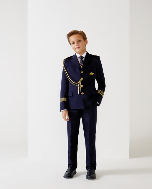 Traje de comunión almirante clásico con chaleco TRÉBOL