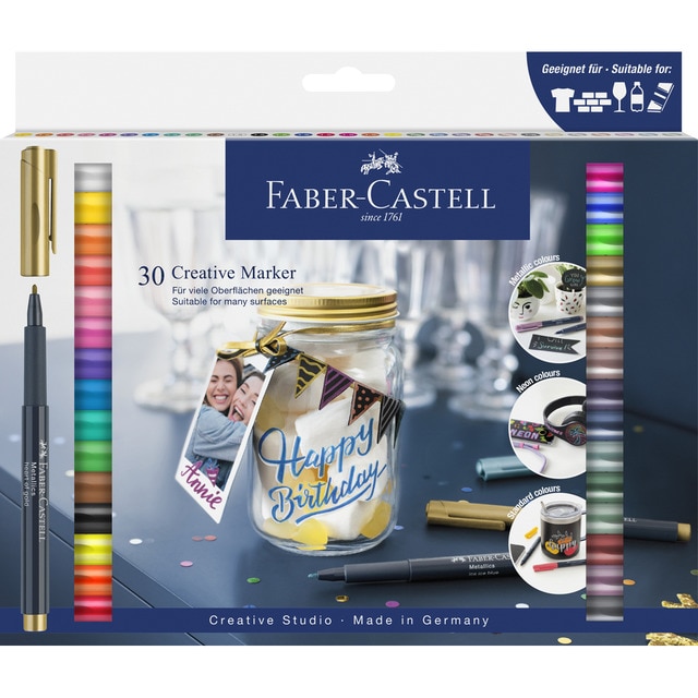 Estuche con 30 rotuladores Creative Marker Faber-Castell.