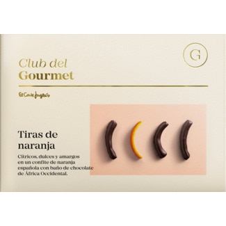 Club del Gourmet Tiras de Laranja Banhadas com Chocolate 70% embalagem 150 g