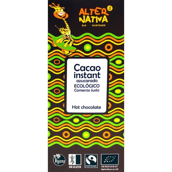 Chocolate em Pó Instantâneo sem Glúten e sem Lactose Biológico embalagem 250 g