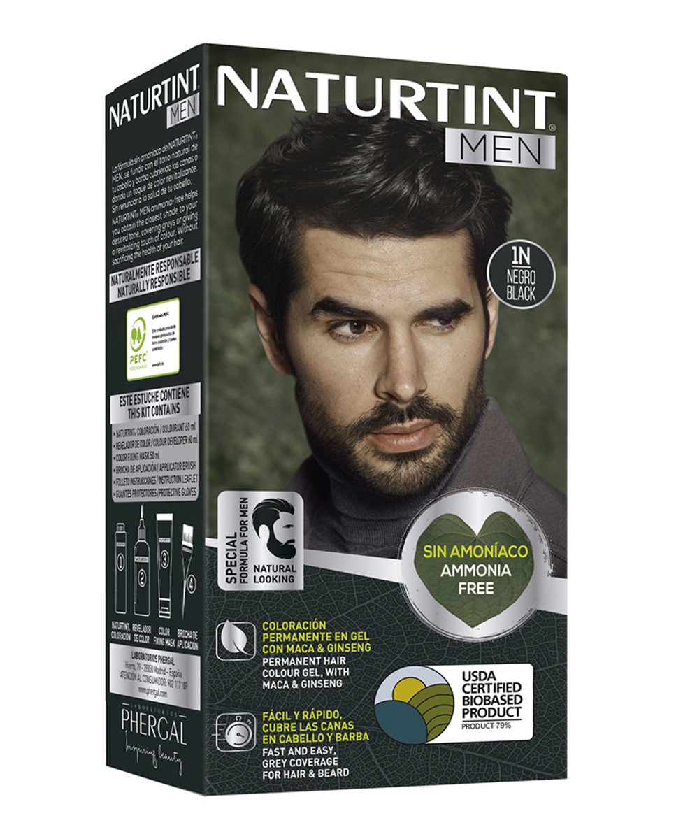 Naturtint - Tinte coloración permanente hombre para Cabello y Barba sin amoníaco Naturtint Men.