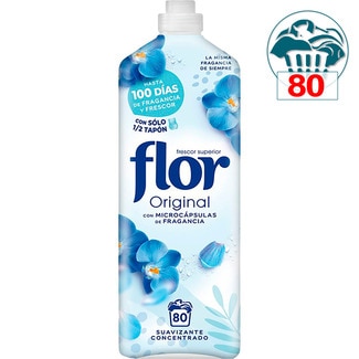 FLOR suavizante concentrado para la ropa Azul botella 80 dosis