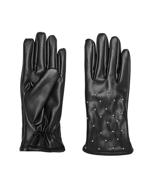 Guantes de mujer polipiel con detalle brillo