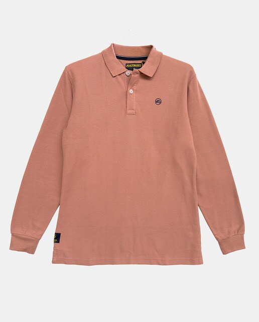 Polo de hombre de manga larga con logo bordado.