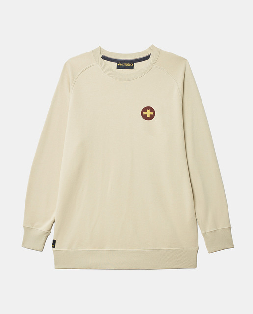 Sudadera de hombre sin capucha serigrafiada.