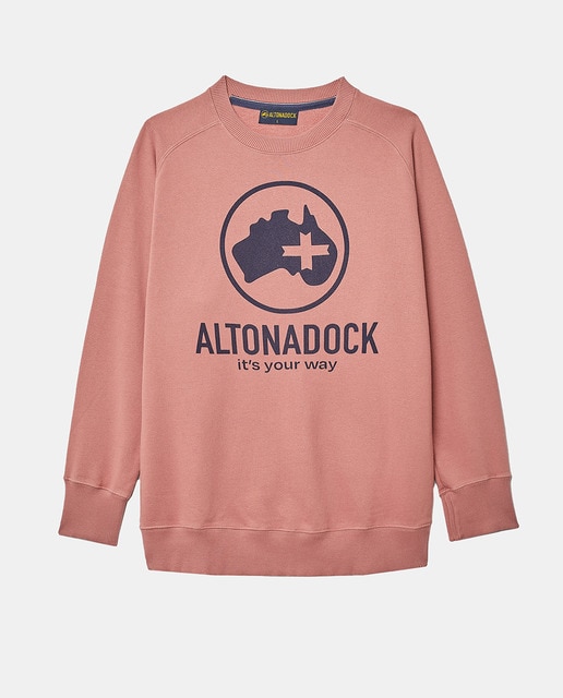 Sudadera de hombre sin capucha serigrafiada.