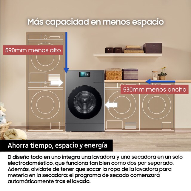 Thumbnail 2 de Samsung WD18DB8995BZT2 lavadora secadora 18kg/11kg clase A