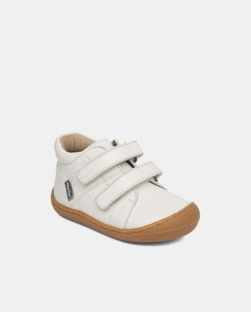Zapatos de bebés en piel con puntera reforzada y doble cierre adherente