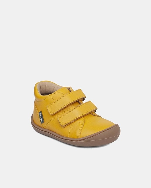 Zapatos de bebés en piel con puntera reforzada y doble cierre adherente
