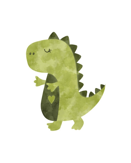 Lámina infantil dinosaurio verde