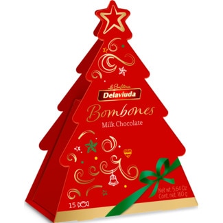 Delaviuda Caixa da Árvore Bombons de Chocolate de Leite lata 160 g