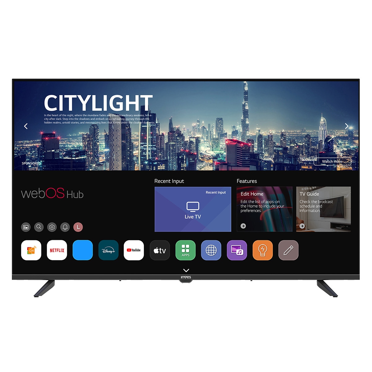 Inves - TV LED 109 cm (43") Inves LED-434KWBS2 4K SMT UHD 4K, Smart TV.