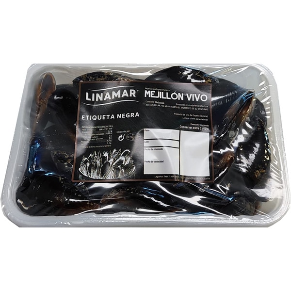 Black label giant live mussels tray 1 kg