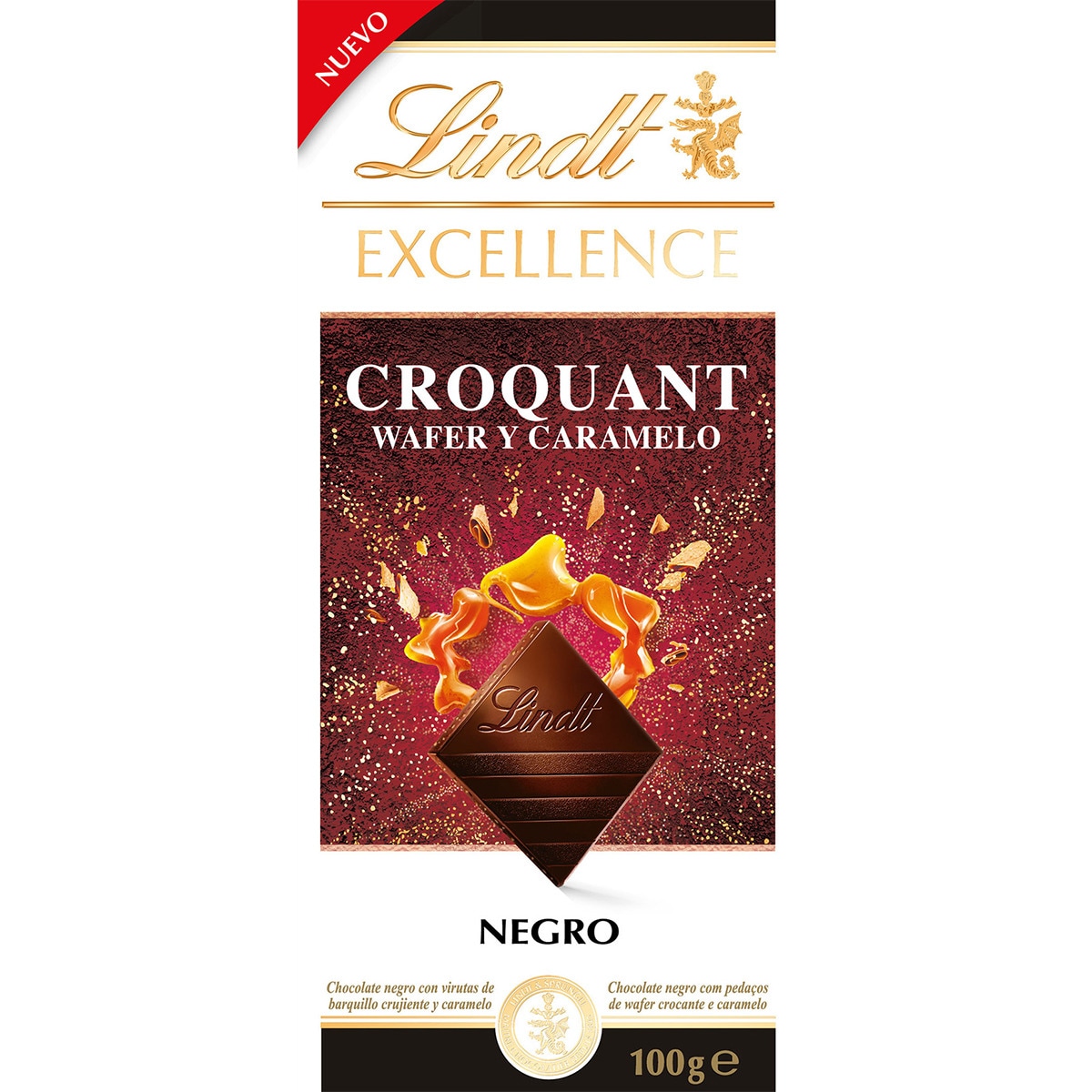 Croquant chocolate negro con barquillo y caramelo