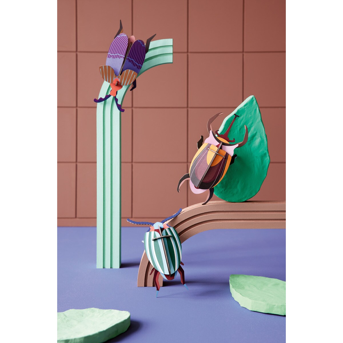 Mural em 3D Studio roof green fig beetle 3