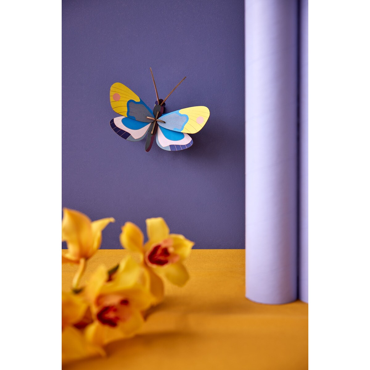Mural em 3D Studio roof borboleta monarca amarela 2
