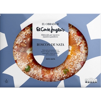 EL OBRADOR EL CORTE INGLES roscón de Reyes relleno de nata estuche 1600 g