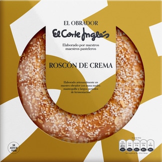 EL OBRADOR EL CORTE INGLES roscón de Reyes relleno de crema estuche 525 g