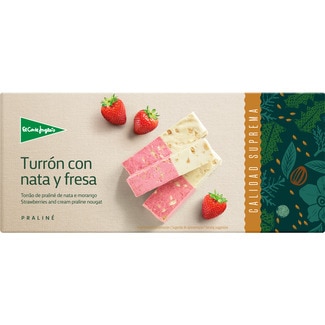 EL CORTE INGLES Supreme Quality nougat with cream and strawberry tablet 200 g