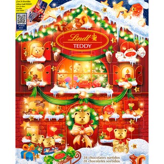 LINDT Teddy Bear Advent calendar with chocolates case 170 g