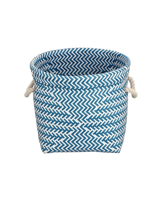 Cesta para baño MSV de polipropileno azul y blanco