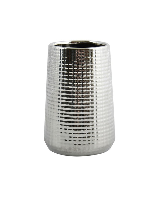 Vaso cerámica Dallas plata MSV