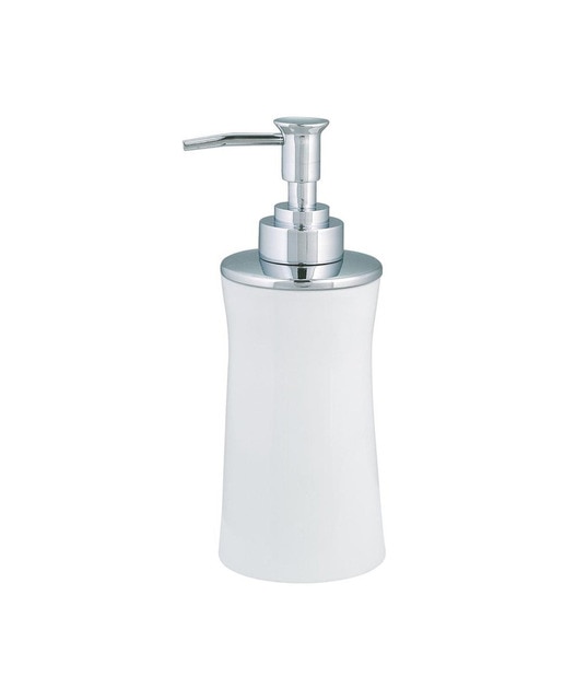 Dispensador de jabón Spirella Malibu de porcelana blanco