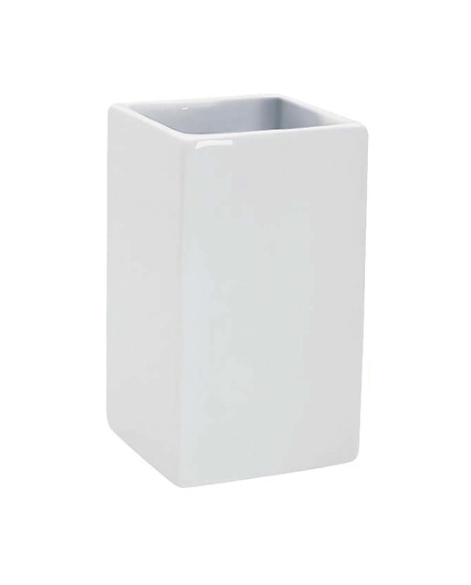 Portacepillos de dientes Spirella Quadro de porcelana blanco